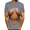 Camisetas masculinas 2023 Summer Men's Muscle Pattern T-Shirt 3D Definição de alta definição Mulheres/garotos de meninos divertidos Hip Hop