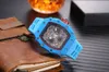 2023 nouvelle montre hommes loisirs diamant montres or boîtier en acier Silicone Quartz montre-bracelet bracelet mâle Relogio Masculino Ri42