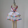 Vêtements de scène filles enfants Dancewear Ballet Tutu robes décontracté sans manches acrylique Violet robe de princesse vêtements de danse B-2420