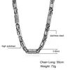 Colliers Hip Hop collier robuste lien glace sur hommes 55 cm 6mm collier byzantin chaîne en acier inoxydable bijoux