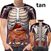 T-shirt da uomo T-shirt da uomo con teschio gotico 2023 Stampa 3D Abbigliamento a maniche corte divertente moda sporca