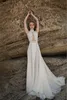 Джули Вино 2023 Высокие свадебные платья богемия сексуальные кружевные аппликационные свадебные платья рядное свадебное платье на пляже