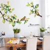 Wall Stickers Hand Painted Ink Flower Bird Bedroom Decor Living Room TV Background Wallstickers Self-Adhesive Pegatinas De Pared