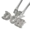 A-Z Custom Name Letters Pendant Necklaces T Zircon Tail Buckle Men Women Gift Jewelry