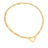 Collane con ciondolo Collana da donna Ciondolo a cuore piccolo Figaro Cuban Curb Chain Choker Gioielli in acciaio inossidabile dorato