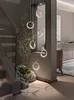Hanglampen moderne villa plafond kroonluchter creatief ontwerpverlichting armatuur minimalistische luxe zolderlamp led