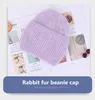 Berretti Pelliccia Beanie Bling Paillettes Cappello lavorato a maglia per le donne Inverno ispessito caldo Zucchetto Cappelli Skullies Cappelli Hip Hop