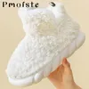 714 Warm Furry Women Plush Home Winter Platform أحذية ناعمة مع الأزواج الفراء النعال الداخلية الموضة 230520 457