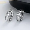 Stud Earrings 052FR ZFSILVER S925 Silver Korean Fashion Trendy Design Elegant Retro Geometry Hollow Track Charms Jewelry Party Women
