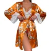 Vêtements de nuit pour femmes Lady Womens Sexy Lingerie Satin Pyjamas Cami Shorts Set Nightwear Long Robes