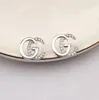 Designers de marque plaqué or 18 carats r luxe double lettres Stud G géométrique ronde classique femmes perle boucle d'oreille bijoux de fête de mariage