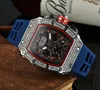 2023 nouvelle montre hommes loisirs diamant montres or boîtier en acier Silicone Quartz montre-bracelet bracelet mâle Relogio Masculino Ri31