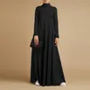Ethnic Clothing Abayas Women's Vintage Solid Maxi Dress Women's Turtle Neck Sundress Casual Long Sleeve Maxi Vesidos S-5XL 230520