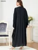 Ropa étnica Muslim Abaya Dubai Dubai Marruecos Caftan Bat Sleeve Bay Vestido suelto Jalabiya Turkiye Decal Vestido islámico 230520