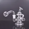 1pcs Petit Tornado Recycler Bong En Verre Narguilé 4,8 Pouces Recycleur Bubbler Conduites D'eau 14mm Joint Femelle Huile Dab Rigs Ashcatcher avec Tuyau De Brûleur À Huile En Verre Mâle