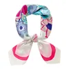 Halsdukar ins rosa trädgård halsduk kvinnors söta fyrkantiga hår hals bandana band design foulard pannband sjal