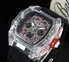 2023 Nieuwe horloge heren Leisure Diamond horloges gouden stalen kast siliconen kwarts polshorloge riem mannelijke relogio masculino ri30