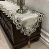 Table Runner Oval Lace Embroidered TV Cabinet Tablecloth Pendant Tassel Dresser Flag Dust Cover Manteles De Mesa 230520