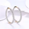 Boucles d'oreilles créoles Huggie en argent Sterling grand cercle or 18 carats/or rose Zircon pour femmes cadeau mode charme bijoux de mariage créoles HuggieHoop