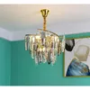 Chandeliers Led Pendant Lamp Light Luxury Crystal Chandelier Modern Simple Living Room K9 Decorative Soot/clear Mixed Color