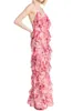 Vestidos casuais Mulheres Flores 3D Vestido Halter Floral Fringed Y2K Sleeseless Open Back Tassels Beach Wear Tulle Cami