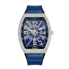 187 PINTIME Hommes Montre De Mode Shinning Diamant Glacé Montres En Acier Inoxydable Mouvement À Quartz Mâle Robe Décontractée Horloge Montre De Fête Montre