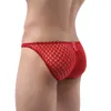 Underbyxor herr underkläder sexig transparent fisknät gay trosor låg stigande manliga trosor exotiska jockstraps hombre mini bikini