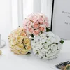 Decoratieve bloemen 18heads/Bunch Bridal Wedding Bouquet Silk Red Artificial Hand Party Home Accessoires Flores Tafel Decor