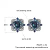 Sets echtes 925 Sterling Silber Schmuck Sets London Blue Topaz erstellen Edelstein für Frauen Geburtstag Hochzeit Fine Schmuck Roségold Teller