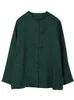 Women's Blouses 100-109cm Bust / Spring Women All-match Basic Loose Green Comfortable Natural Fabric Water Washed Linen Shirts/Blouses