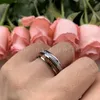 Anéis de 8 mm de tungstênio anéis de carboneto para homens aliança de casamento polida meteorita de meteorito embutido conforto ajuste anel de moda