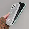 İPhone 15 Pro Max için lüks parıltılı telefon kılıfları I 14 12 11 14PROMAX 13 14 PRO Moda Tasarımcısı Bling Köpüklü Rhinestone Elmas Jeweled 3D Kristal Kadınlar Arka Kapak