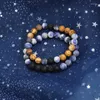 Strand Blue Sodalite Power Bead Crystal Armband Healing Lava Jewelry for Women Män lugnande gåva