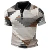 Plaid Mens Polo Shirt Business Kort ärm T -shirt mesh andningsbara lapel toppar Tees Summer T Shirt för mankläder