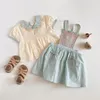 Girl s jurken Koreaanse kinderen s kleding shirts bretels rok voor 2023 lente zomer babymeisjes apo prinses jurk outfits 230520