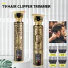 Barbeadores elétricos T9 Cabelo CLIPPER LCD TRIMMER DIGITAL PARA HOMENS MAQUECA DE CORTE MAQUECA DE MAQUECA DE MAQUECA DE MAQUEBRA DE BARBELO DE FERRAMENTO DE ESTILO DE ESTILO 230520