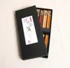 Chopsticks 200Set Fashion Chinese Worday Tortabile Anti-Scid Hushållsset Holder Cutlery Present Box SN3852