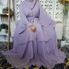 Ethnic Clothing Chiffon Robe Long Kimono Women's Musulmane Open Abaya Dubai Turkiye Islamic Arab Muslim Dress Abayas Ms. Caftan Marocain 230520