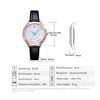 Wristwatches Custom Charm Luxury Fashion Waterproof Case Leather Strap Analog Quartz Watches