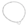 Collane con ciondolo Collana da donna Ciondolo a cuore piccolo Figaro Cuban Curb Chain Choker Gioielli in acciaio inossidabile dorato