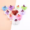 Decorative Flowers 100/200pcs 6CM Artificial Home Decor Diy Wedding Handmade Scrapbooking Wreaths Silk Butterfly Orchid