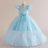 Girl Dresses Children's Princess Dress School Performance Mesh Wedding Flower Piano Show lang voor 4-14 jaar