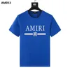 Designer Abbigliamento di moda Amires Tees Am Tshirt 2023 Marchio di moda Amies Lettera Stampa Doppio cavallo Girocollo Maglietta Manica corta Top Mezza manica Camicia inferiore 23