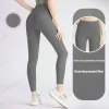 2023 Nuevos pantalones de yoga lulus Sin rastro de desnudez Mujeres nalgas de melocotón Leggings altos Pantalones cortos de cintura y caderas altas Pantalones de gimnasia Mantenga el estómago apretado Yoga l U1hh #