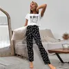 Dames slaapkleding damesbroek kort mouwen set cool ademende en schattige bedrukte thuis pyjama's zachte huidvriendelijke lente en herfstbroek PJS 230520