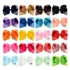 20 Colors Candy Color 8 Inch Baby Ribbon Bow Christmas Decorations Hairpin Clips Girls Large Bowknot Barrette Kids Hairbows Kids Hair Accessories