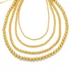 Ketten Gold Farbe Perlen Halsketten für Frauen Schmuck Machen Polierte Runde Perlen Kurze Halskette Choker Einfache NKEB712