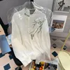 Kvinnors blusar blusa mujer för kvinnor mode oljemålning bambu skjorta camisa feminina vita avslappnade toppar vår chic