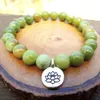 Bangle Wholesale AA Grade African Jades Bracelet New Design Lotus Charm Yoga Energy Bracelet For Women Natural Gem Stone Jewelry