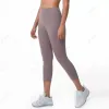 Lulus Womens Leggings Cropped Yoga Pants Fitness double face brushed nude skin friendly vita alta e anca attillata Running Capris Workout Gym Abbigliamento p1my #